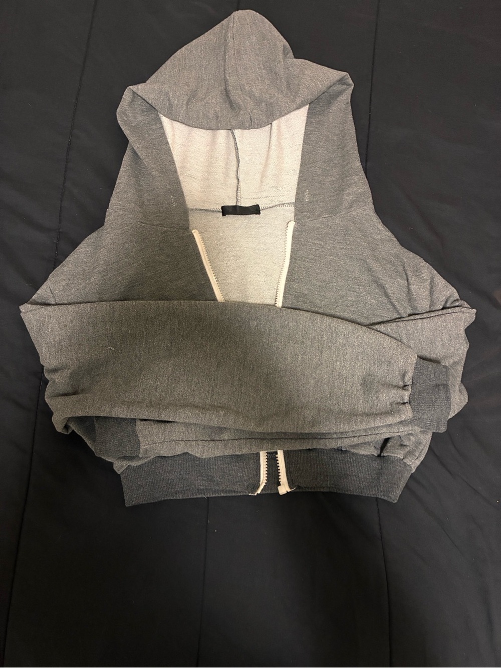 Women’s Charcoal Zip-Up Hooded Sweatshirt